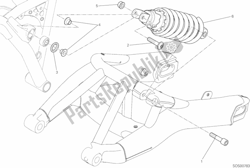 Tutte le parti per il Sospensione Posteriore del Ducati Scrambler Sixty2 Thailand USA 400 2019